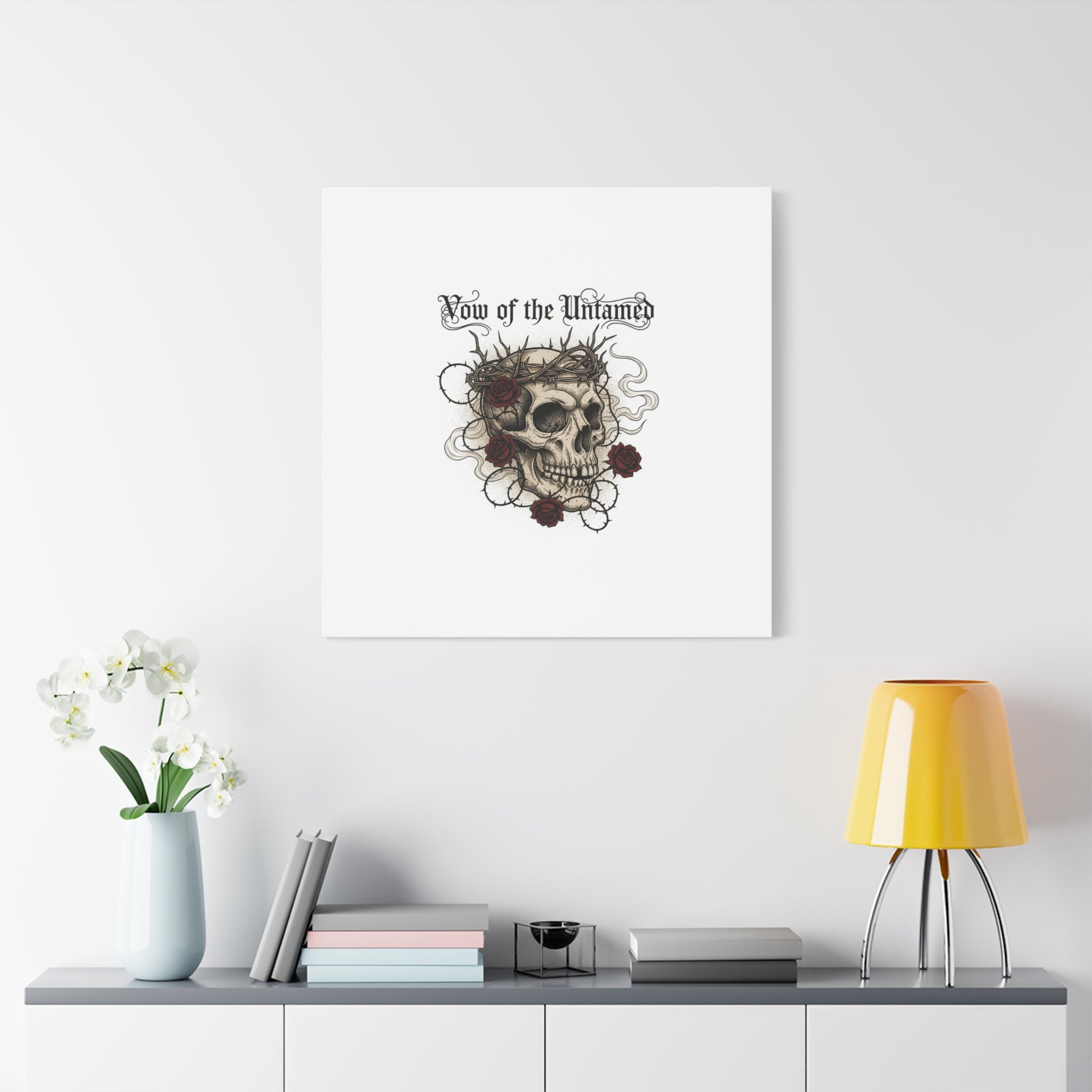 Vow of the Untamed Skull Canvas | western skull art, gothic Americana