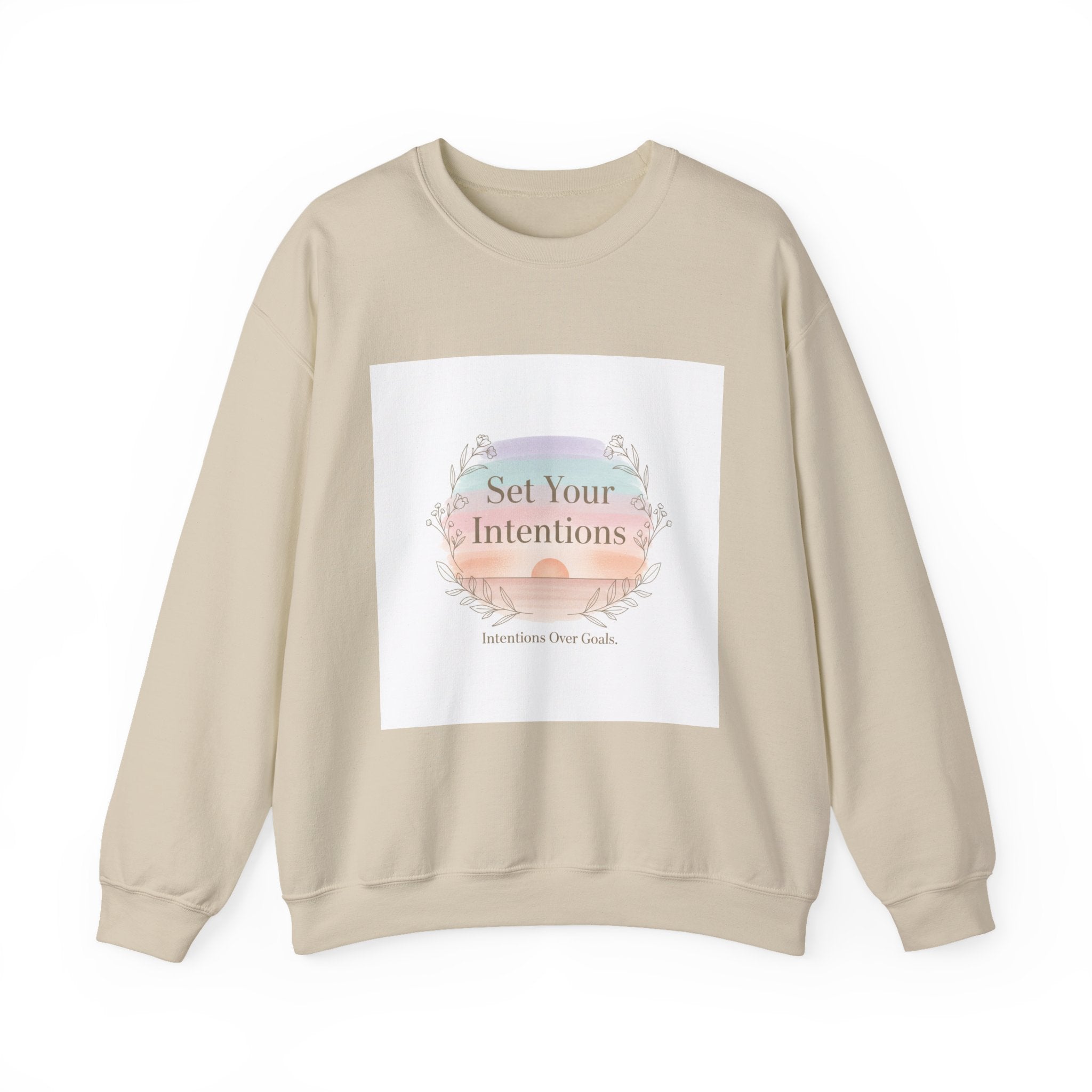 Set Your Intentions Sweatshirt | intention sticker, mindful goal shirt