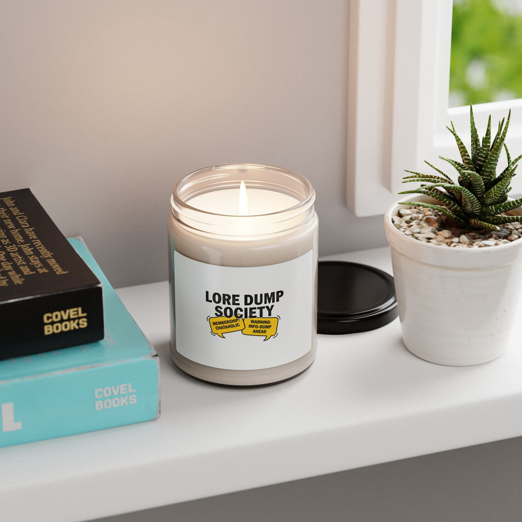 Lore Dump Society Candle | Scented Soy Candle, Warning Sign Label