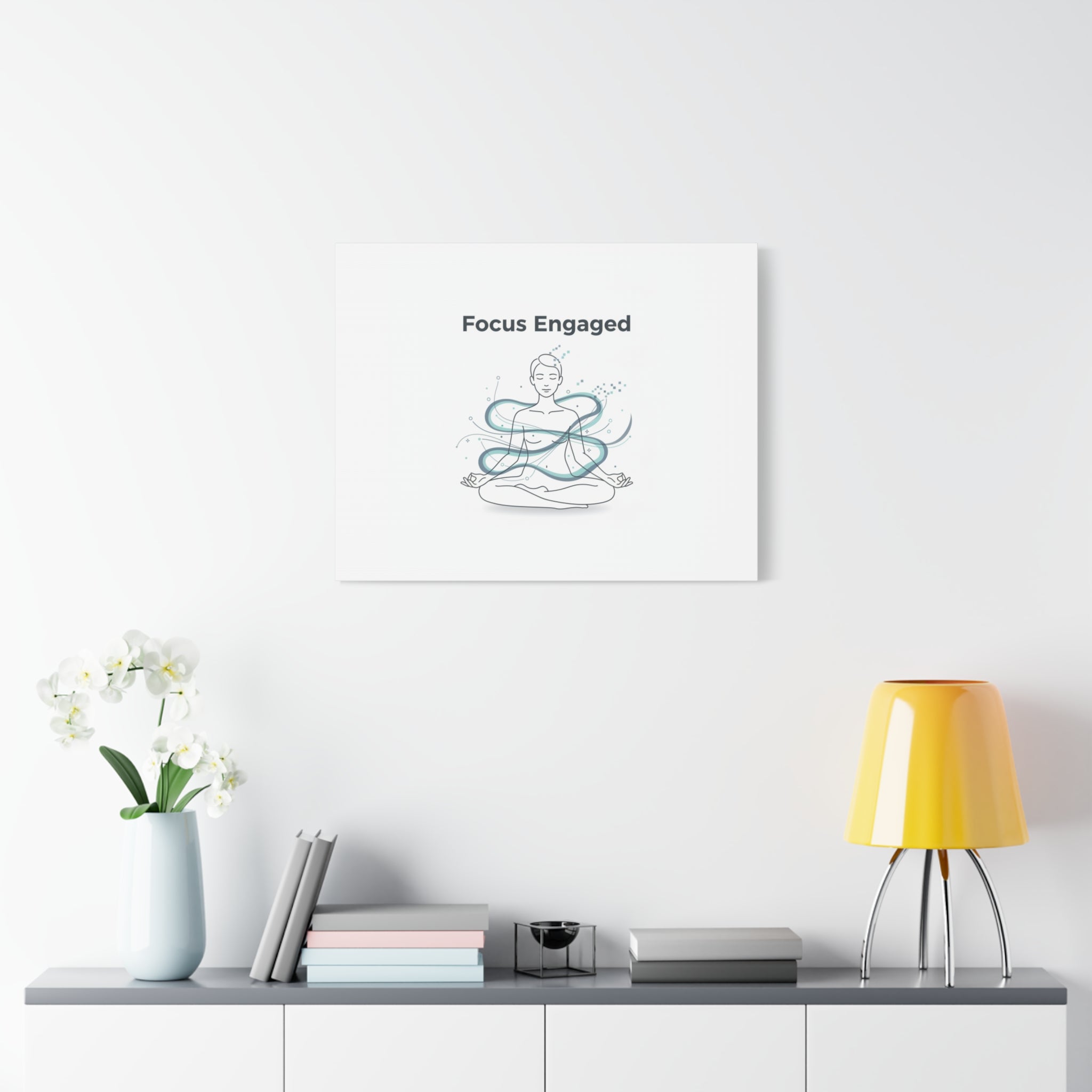 Focus Engaged Canvas, flow state poster | productivity art, ADHD merch