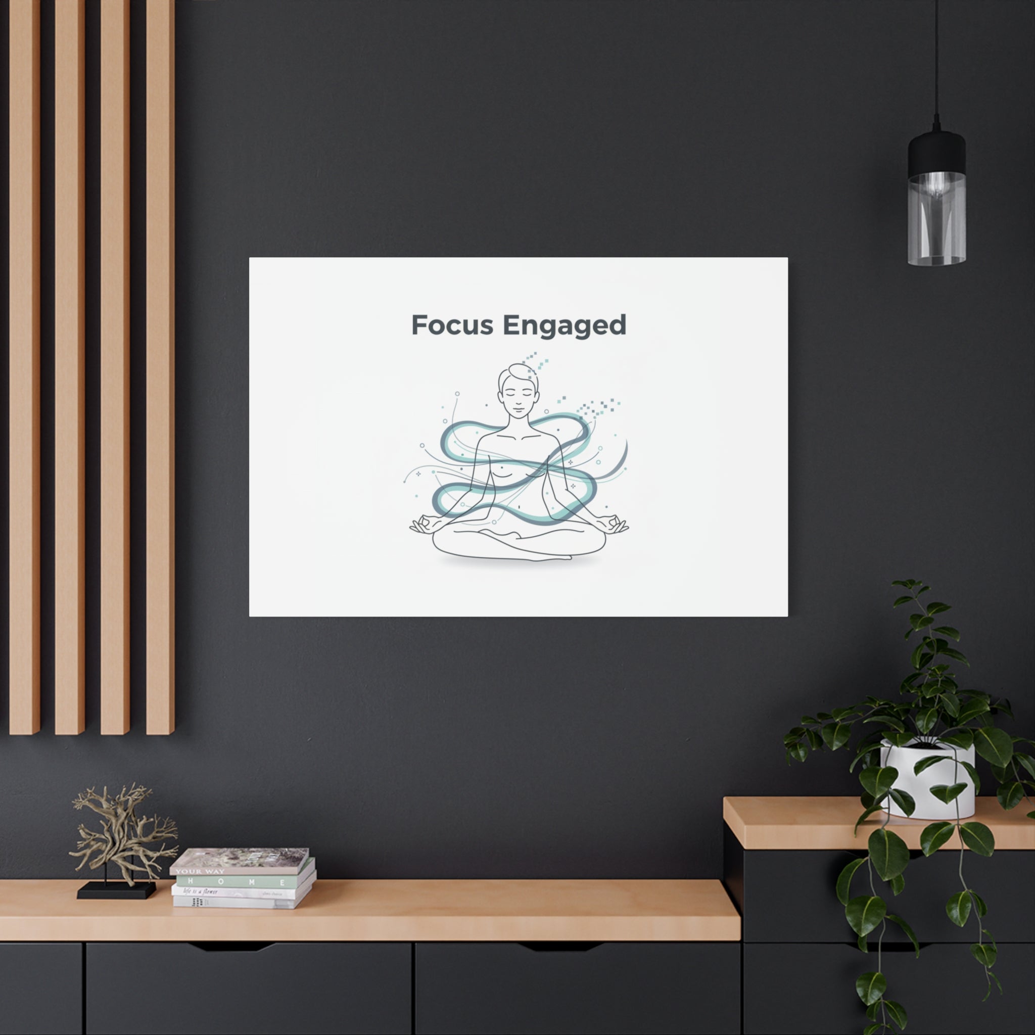 Focus Engaged Canvas, flow state poster | productivity art, ADHD merch