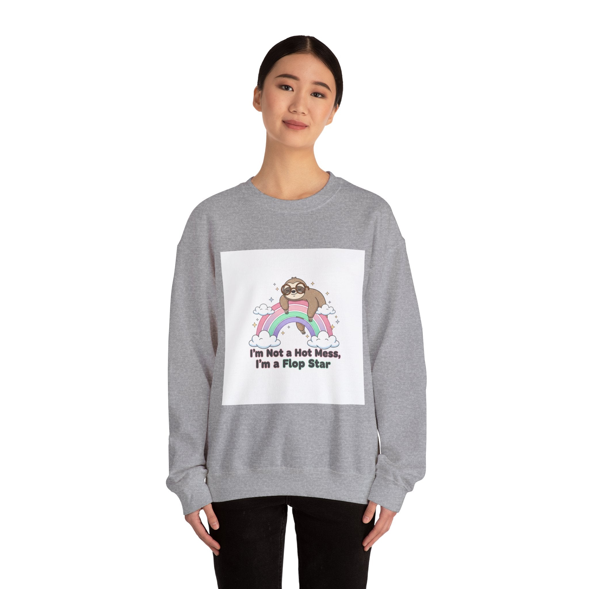 Flop Star Sloth Sweatshirt | flop era apparel, burnout humor