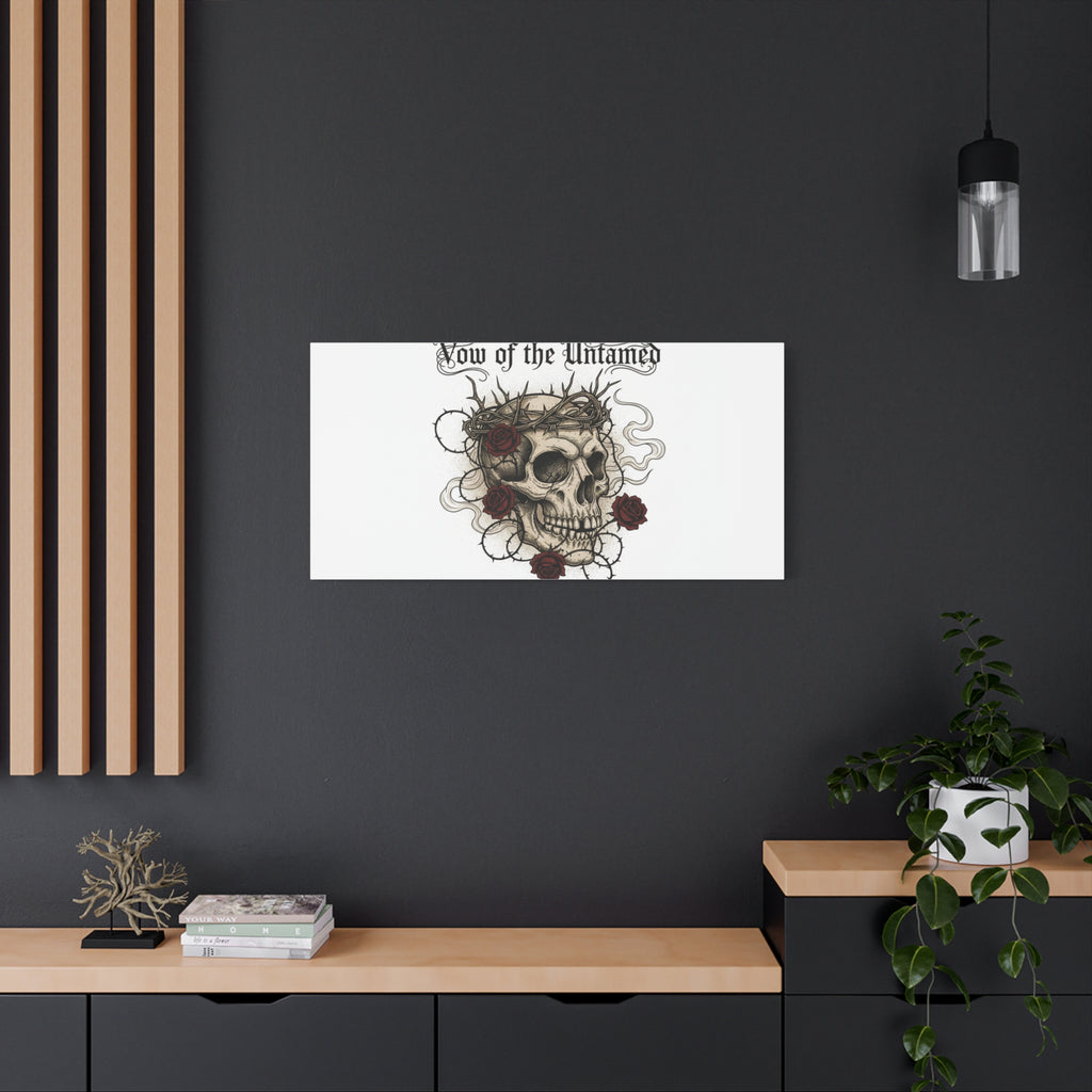 Vow of the Untamed Skull Canvas | western skull art, gothic Americana
