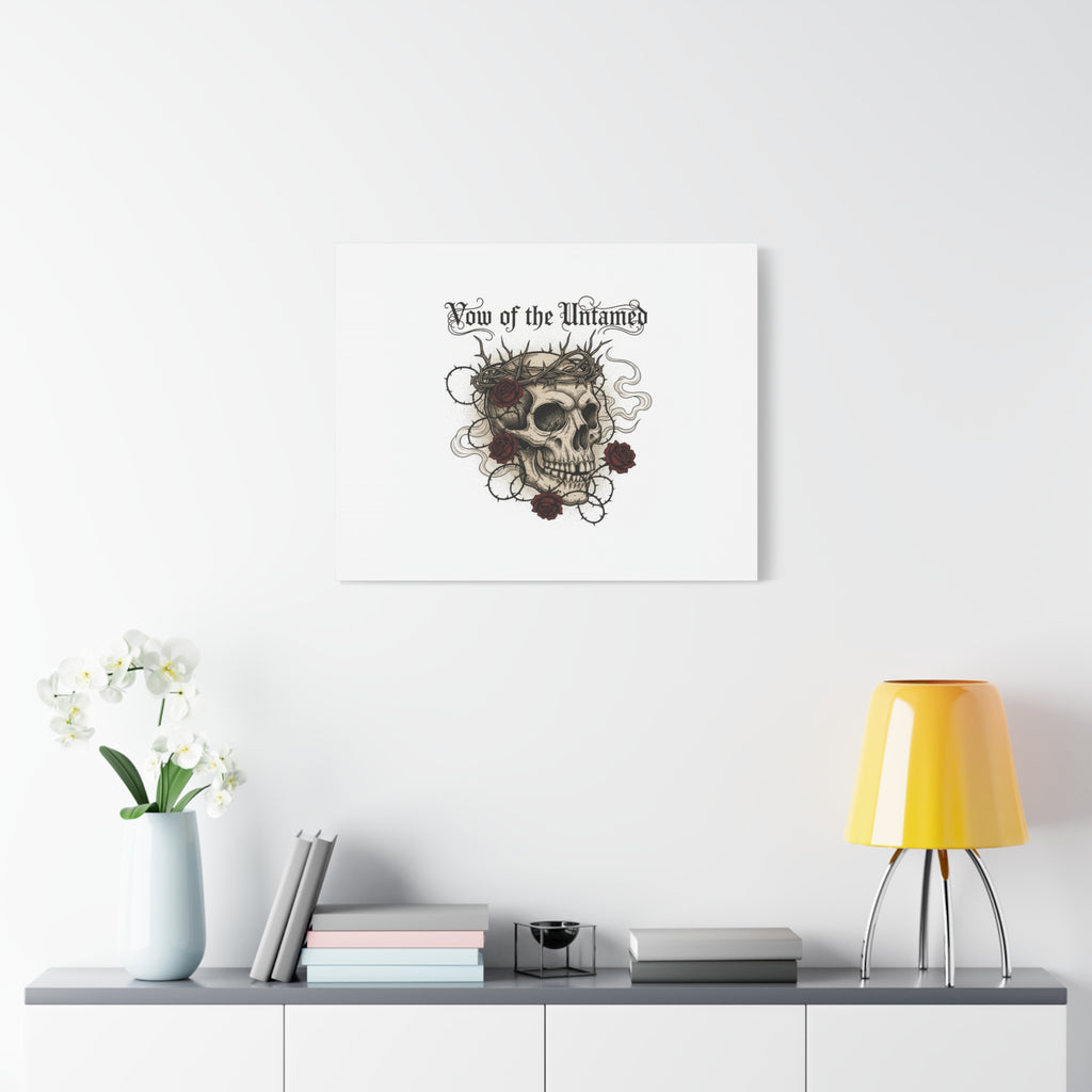 Vow of the Untamed Skull Canvas | western skull art, gothic Americana
