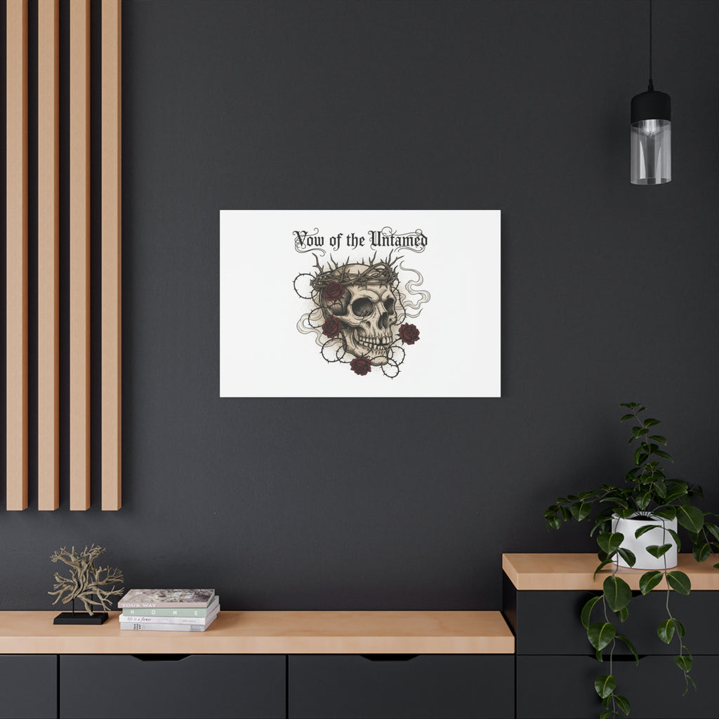 Vow of the Untamed Skull Canvas | western skull art, gothic Americana