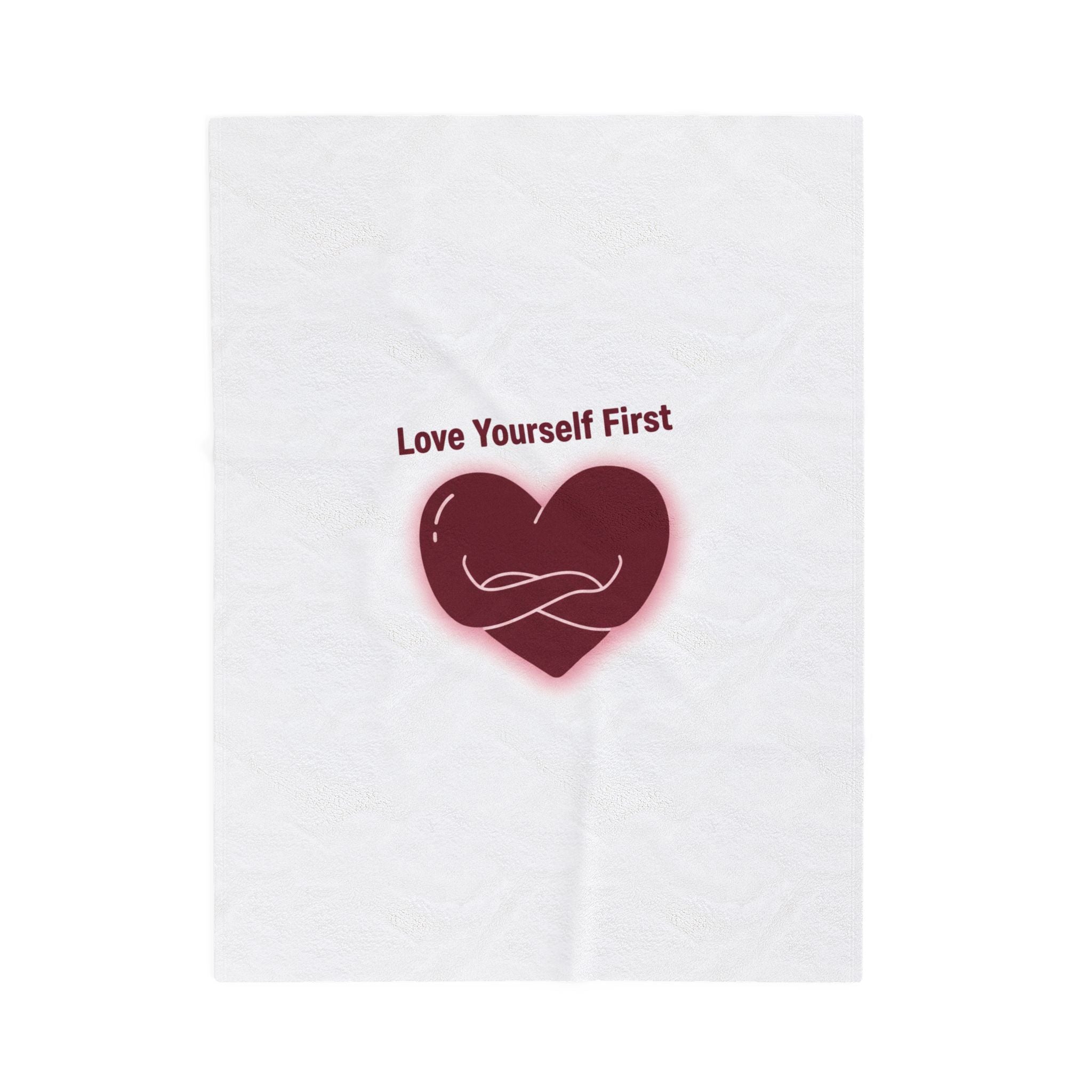 Love Yourself First Blanket | anti love graphic, edgy heart design