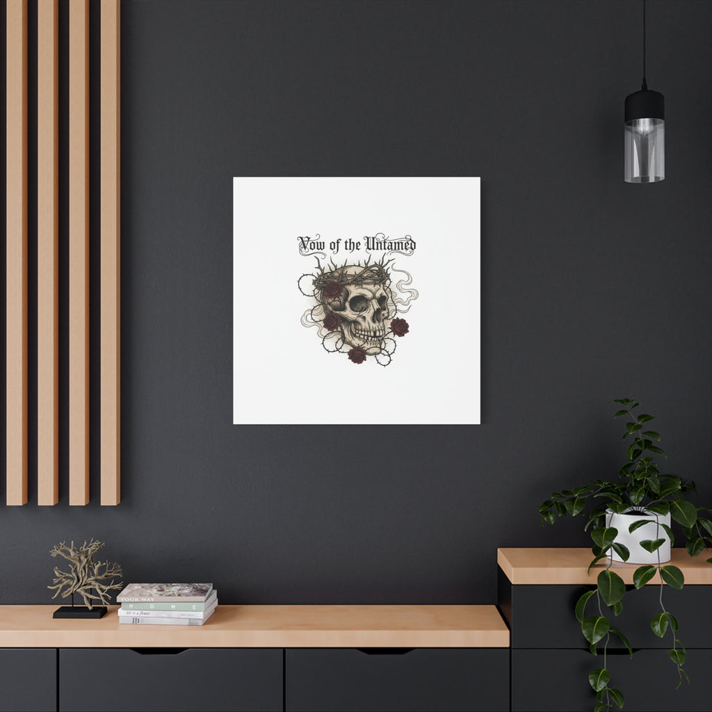 Vow of the Untamed Skull Canvas | western skull art, gothic Americana